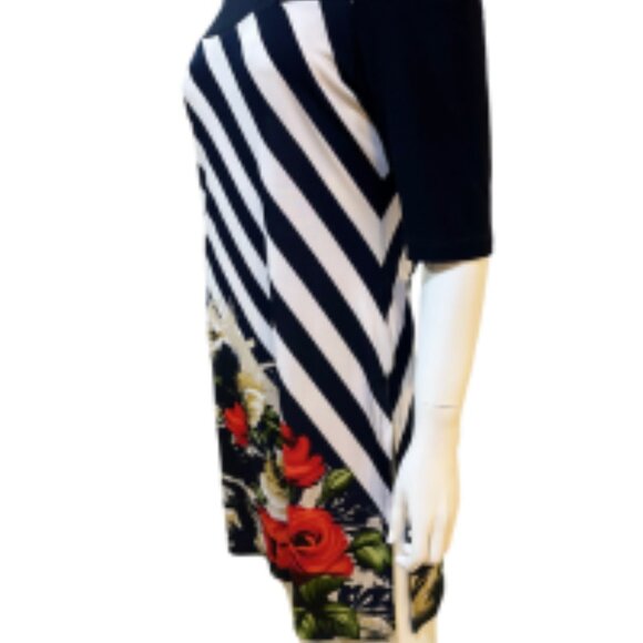 Floral Shoulderless Tunic with Side Slits - Picture 4 of 5